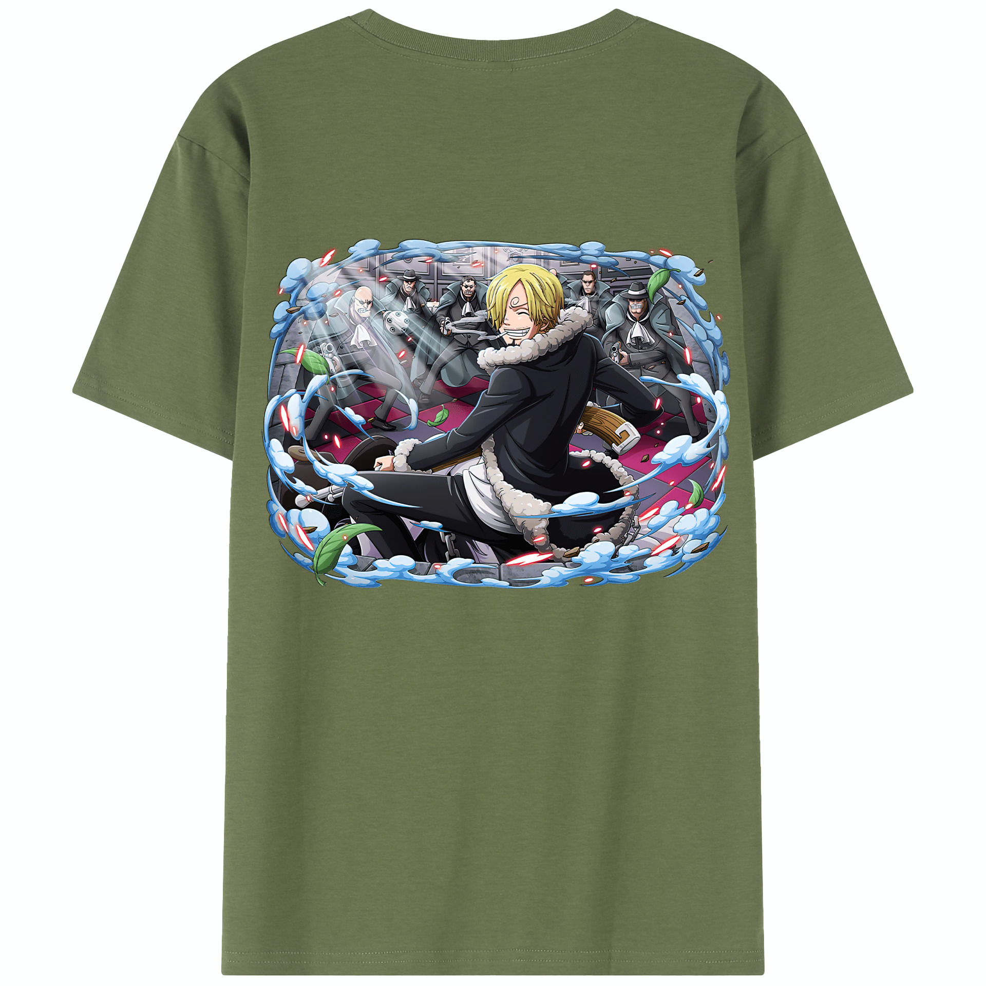 ワンピース サンジ ONE PIECE Sanji 綿100％半袖Tシャツ（背面プリント）